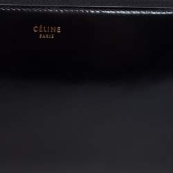 Pre Owned Celine Black Leather Large Zip Around Wallet