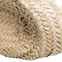 Pre Owned Celine Tan Raffia and Leather Triomphe Classic Panier Tote