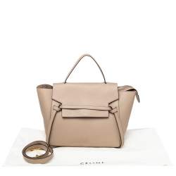 Pre Owned Celine Grey Leather Mini Belt Top Handle Bag