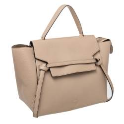 Pre Owned Celine Grey Leather Mini Belt Top Handle Bag