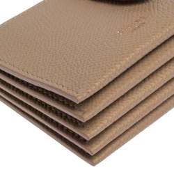 Pre Owned حافظة بطاقات سيلين أكورديون جلد بيج/ أحمر 