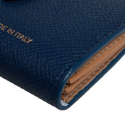 مملوكة مسبقًا حافظة بطاقات سيلين قلاب جلد بيج/ أزرق