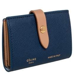 مملوكة مسبقًا حافظة بطاقات سيلين قلاب جلد بيج/ أزرق