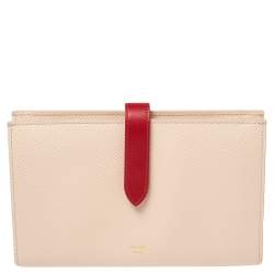 Pre Owned Celine Bicolor Leather Large Strap Wallet
