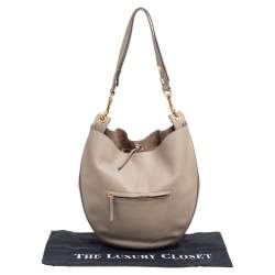 Pre Owned Celine Beige Leather Medium Hobo