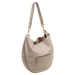 Pre Owned Celine Beige Leather Medium Hobo
