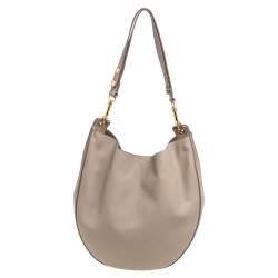 Pre Owned Celine Beige Leather Medium Hobo