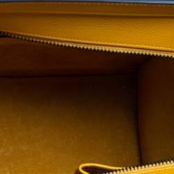 Pre Owned Celine Mustard Leather Micro Luggage Tote