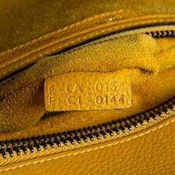 Pre Owned Celine Mustard Leather Micro Luggage Tote