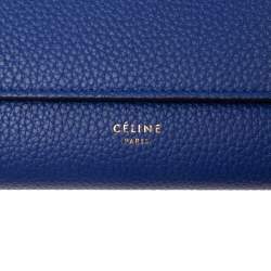 Pre Owned Celine Blue Leather Large Multifunction Flap Wallet