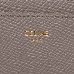 Pre Owned Celine Beige Grained Leather Card Holder