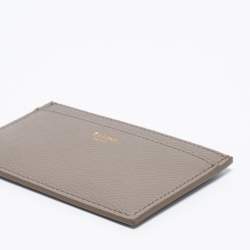 Pre Owned Celine Beige Grained Leather Card Holder