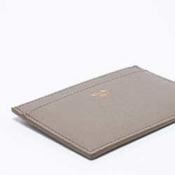 Pre Owned Celine Beige Grained Leather Card Holder