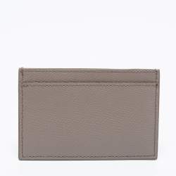 Pre Owned Celine Beige Grained Leather Card Holder