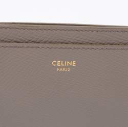 Pre Owned Celine Beige Grained Leather Card Holder