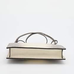 Pre Owned Celine Cream/Brown Lizard Clasp Crossbody bag