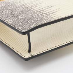 Pre Owned Celine Cream/Brown Lizard Clasp Crossbody bag