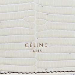 Pre Owned Celine Cream/Brown Lizard Clasp Crossbody bag