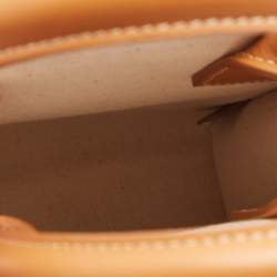Pre Owned Celine Natural/Brown Canvas and Leather Mini Vertical Cabas Tote 