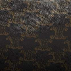 Pre Owned Celine Brown Triomphe Canvas and Leather Ava Shoulder Bag