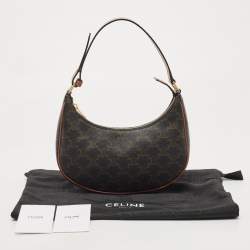 Pre Owned Celine Brown Triomphe Canvas and Leather Ava Shoulder Bag