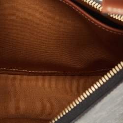 Pre Owned Celine Dark Brown Triomphe Coated Canvas and Leather Ava Hobo