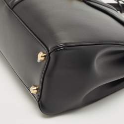 Pre Owned Celine Black Leather Medium Classique 16 Top Handle Bag
