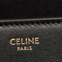 Pre Owned Celine Black Leather Medium Classique 16 Top Handle Bag