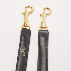 Pre Owned Celine Black Leather Medium Classique 16 Top Handle Bag