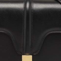 Pre Owned Celine Black Leather Medium Classique 16 Top Handle Bag