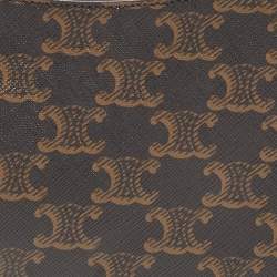 Celine Dark Brown Triomphe Coated Canvas and Leather Ava Hobo
