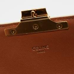 Pre Owned Celine Off-White Triomphe Canvas Claude Shoulder Bag