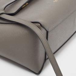 Pre Owned Celine Grey Leather Micro Belt Top Handle Bag