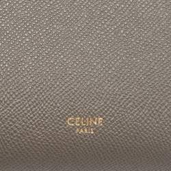 Pre Owned Celine Grey Leather Micro Belt Top Handle Bag