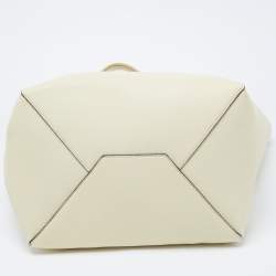 Pre Owned Céline Yellow Leather Medium Cabas Vertical Shopper Tote