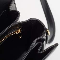 Pre Owned Celine Black Shine Leather Medium Triomphe Shoulder Bag