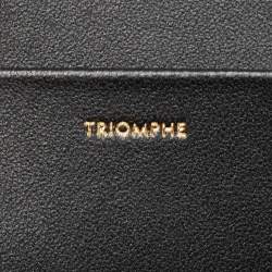 Pre Owned Celine Black Shine Leather Medium Triomphe Shoulder Bag