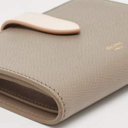 Celine Grey/Pink Leather Medium Compact Wallet