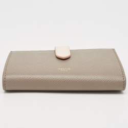 Celine Grey/Pink Leather Medium Compact Wallet