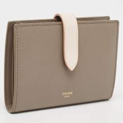 Celine Grey/Pink Leather Medium Compact Wallet