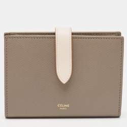 Celine Grey/Pink Leather Medium Compact Wallet