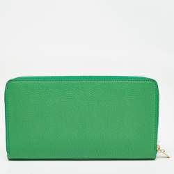 Celine Green Leather Large Zipped Multifunction Wallet