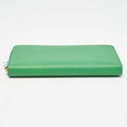 Celine Green Leather Large Zipped Multifunction Wallet