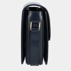 Pre Owned Celine Blue Calfskin Leather Teen Triomphe Shoulder Bag