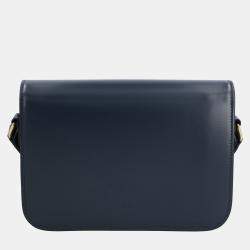 Pre Owned Celine Blue Calfskin Leather Teen Triomphe Shoulder Bag