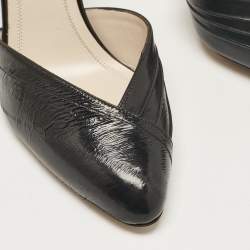 Pre Owned Celine Black Eel Leather Ankle Strap Pumps Size 38