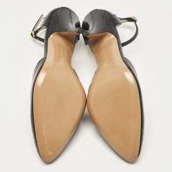Pre Owned Celine Black Eel Leather Ankle Strap Pumps Size 38