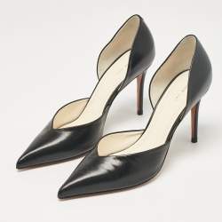 Pre Owned Celine Black Leather D'orsay Pumps Size 38.5