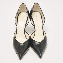 Pre Owned Celine Black Leather D'orsay Pumps Size 38.5