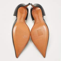 Pre Owned Celine Black Leather D'orsay Pumps Size 38.5